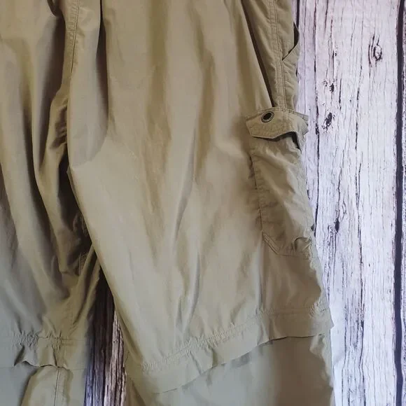 OXOFFICIO Convertible Pants Nylon Beige Brown Khaki Fishing Mens 38 Belted - Picture 3 of 5
